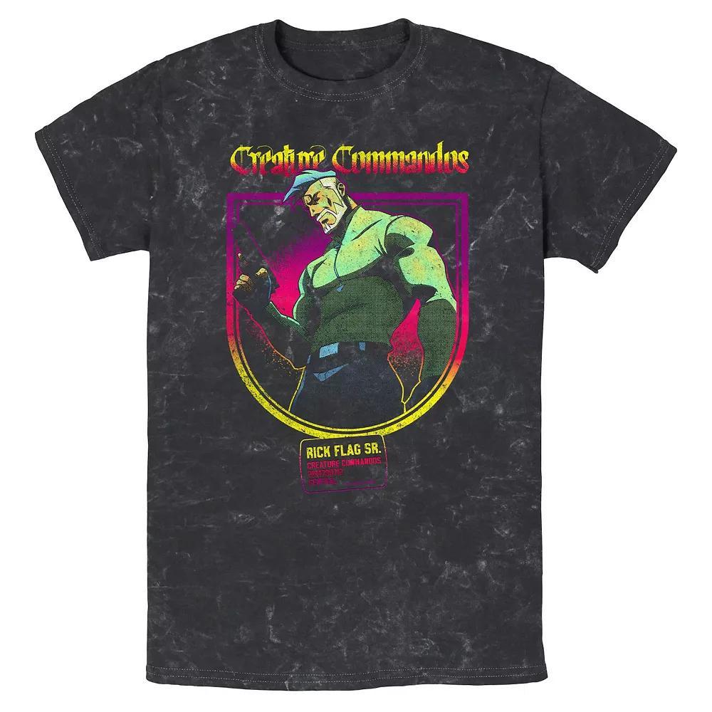 Men's Creature Commandos Presenting Rick Flag Sr. Mineral Wash Graphic Tee, Size: Medium, Black Product Image