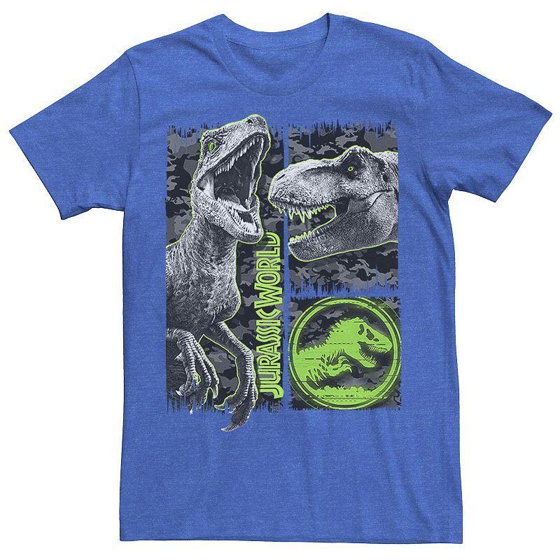 Men's Jurassic World Two Raptor T-Rex Camo Scratch Tee, Size: Small, Athletic Grey Product Image