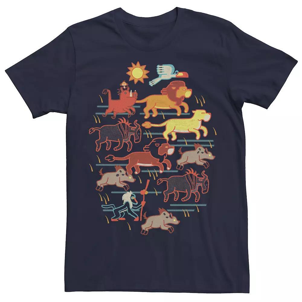 Men's Disney's The Lion King Stampede Cave Painting Tee, Size: Large, Blue Product Image