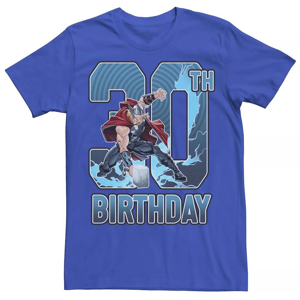 Men's Marvel Thor Hammer 30th Birthday Graphic Tee, Size: Large, Royal Product Image