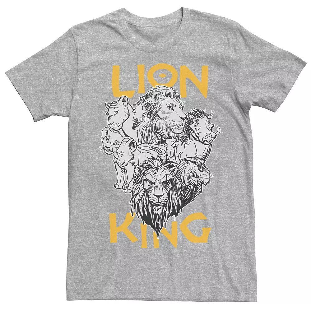 Disneys The Lion King Live Action Mens Stacked Group Shot Portrait Tee Athletic Grey Product Image