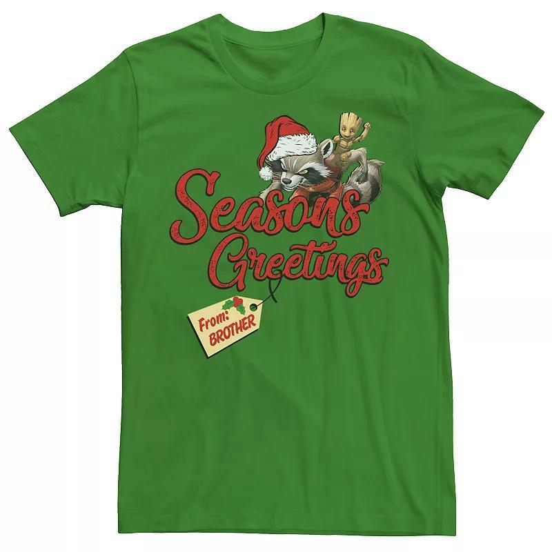 Men's Marvel Groot Greetings From Uncle Christmas Tee, Size: Medium, Kelly Product Image