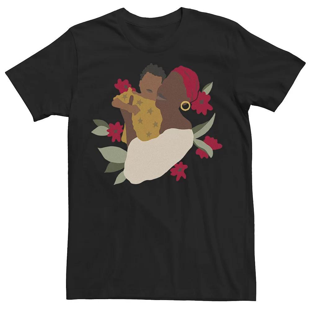 Juniors' Mother And Child Embrace Silhouette Graphic Boyfriend Tee, Girl's, Size: XXL, Black Product Image