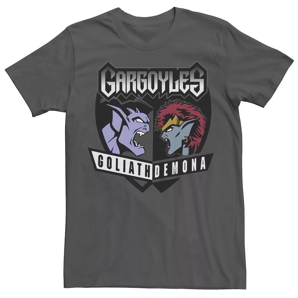 Disney's Gargoyles Men's Goliath vs Demonia Shield Graphic Tee, Size: XXL, Grey Product Image