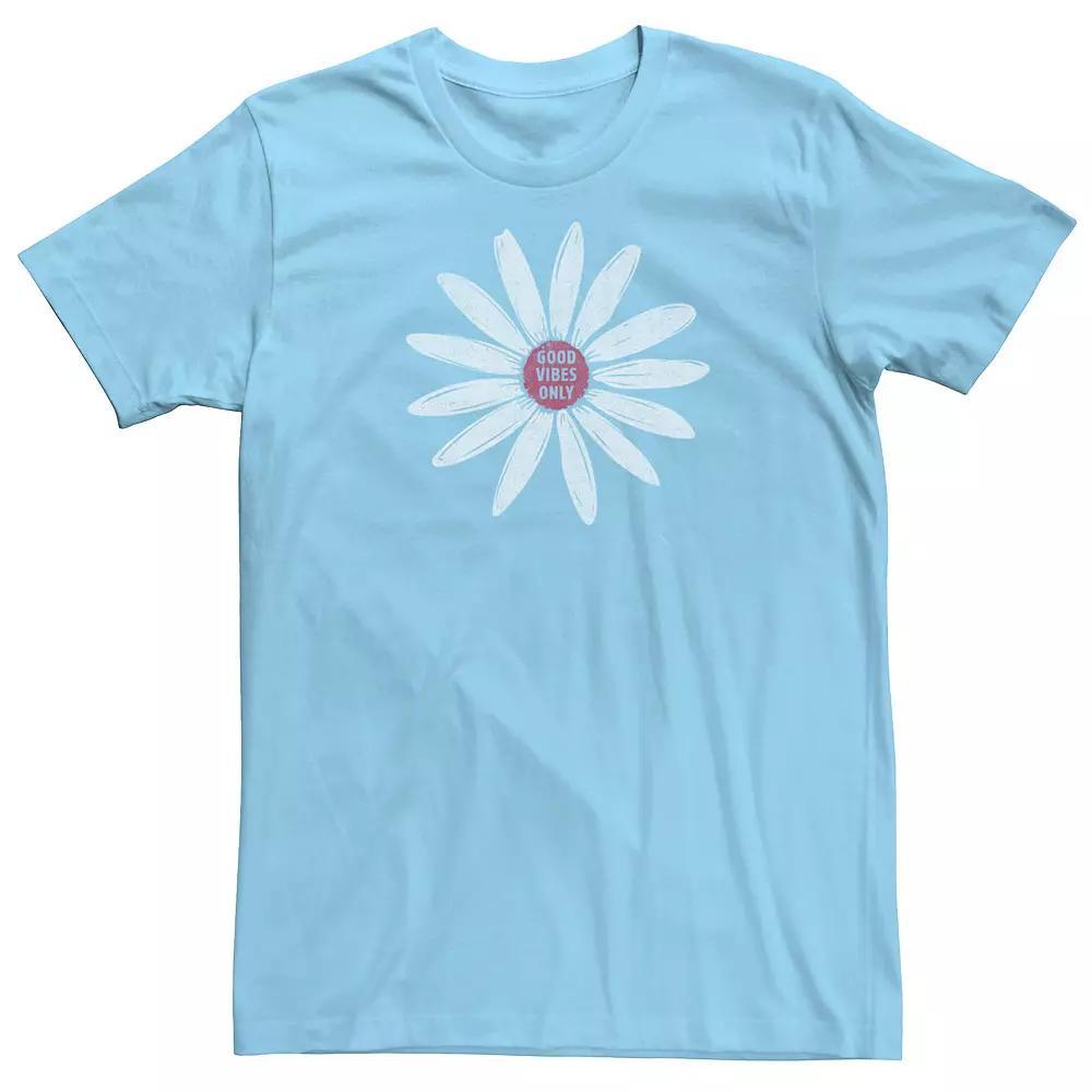 Men's Good Vibes Only Dairsy Flower Tee, Size: XXL, Light Blue Product Image