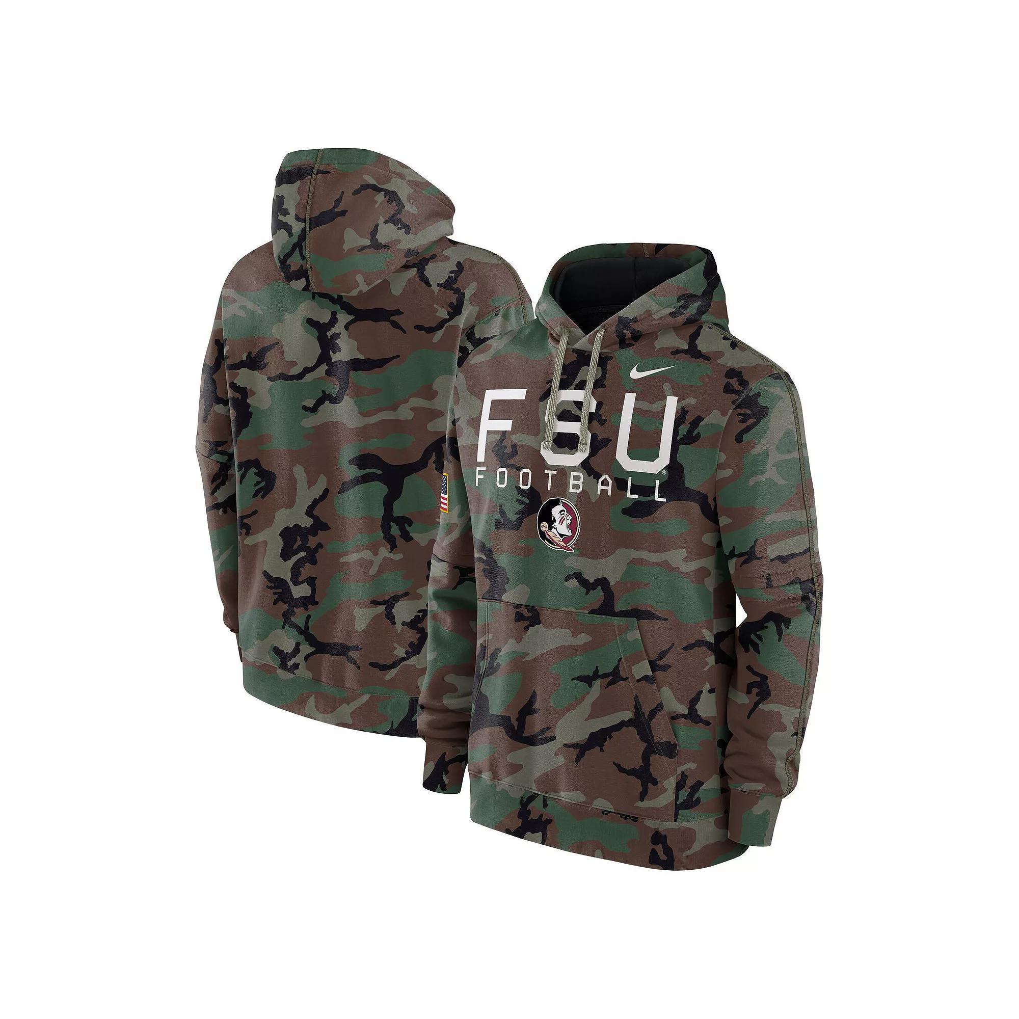 Mens Nike Camo Florida State Seminoles 2024 Military Appreciation Club Fleece Pullover Hoodie Product Image