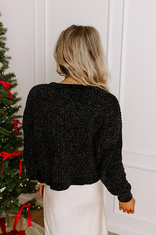 Fall Sentiments Chenille Sweater In Black Product Image
