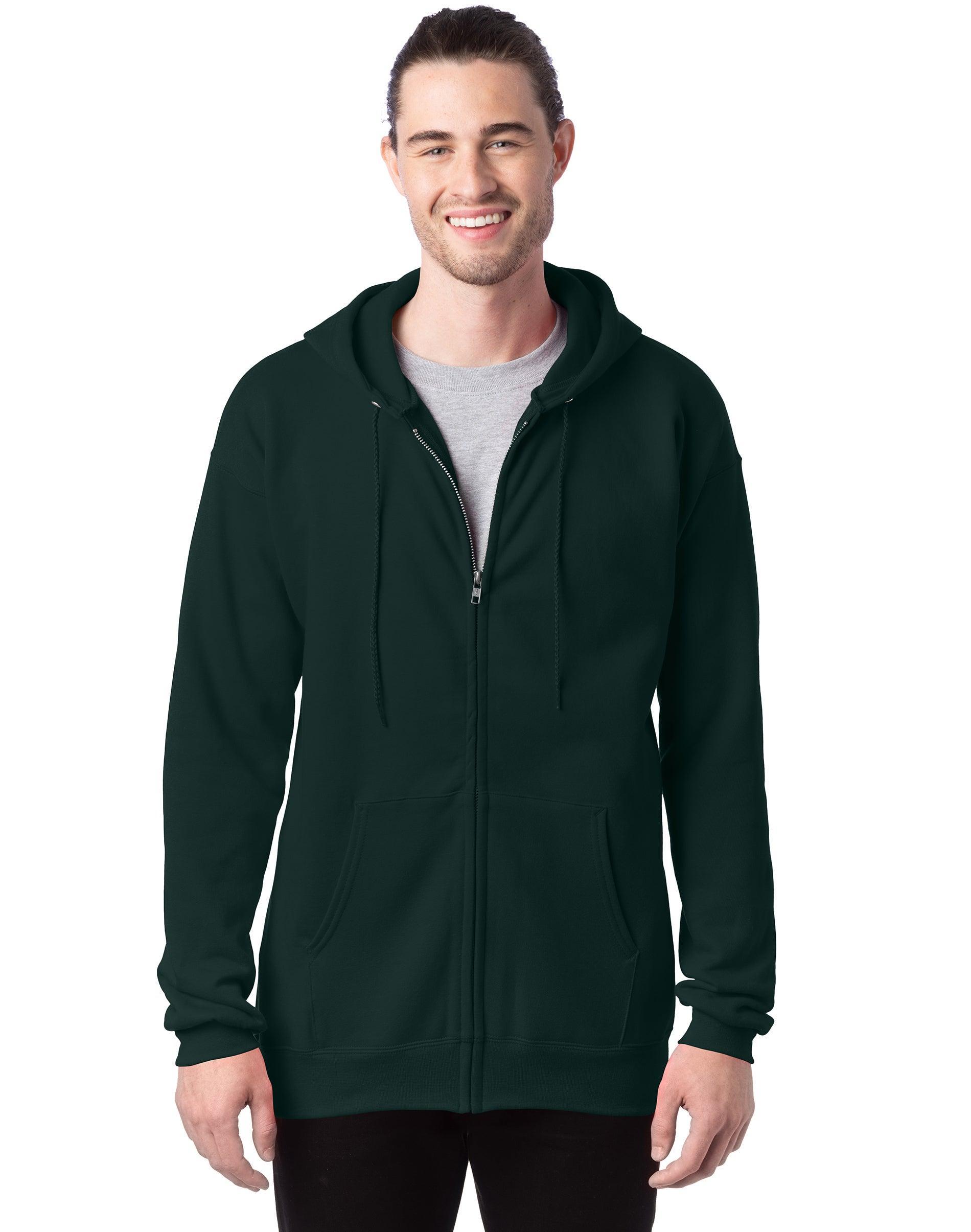 Men's Hanes Ultimate® Fleece Full-Zip Hoodie, Size: Large, Light Silver Product Image