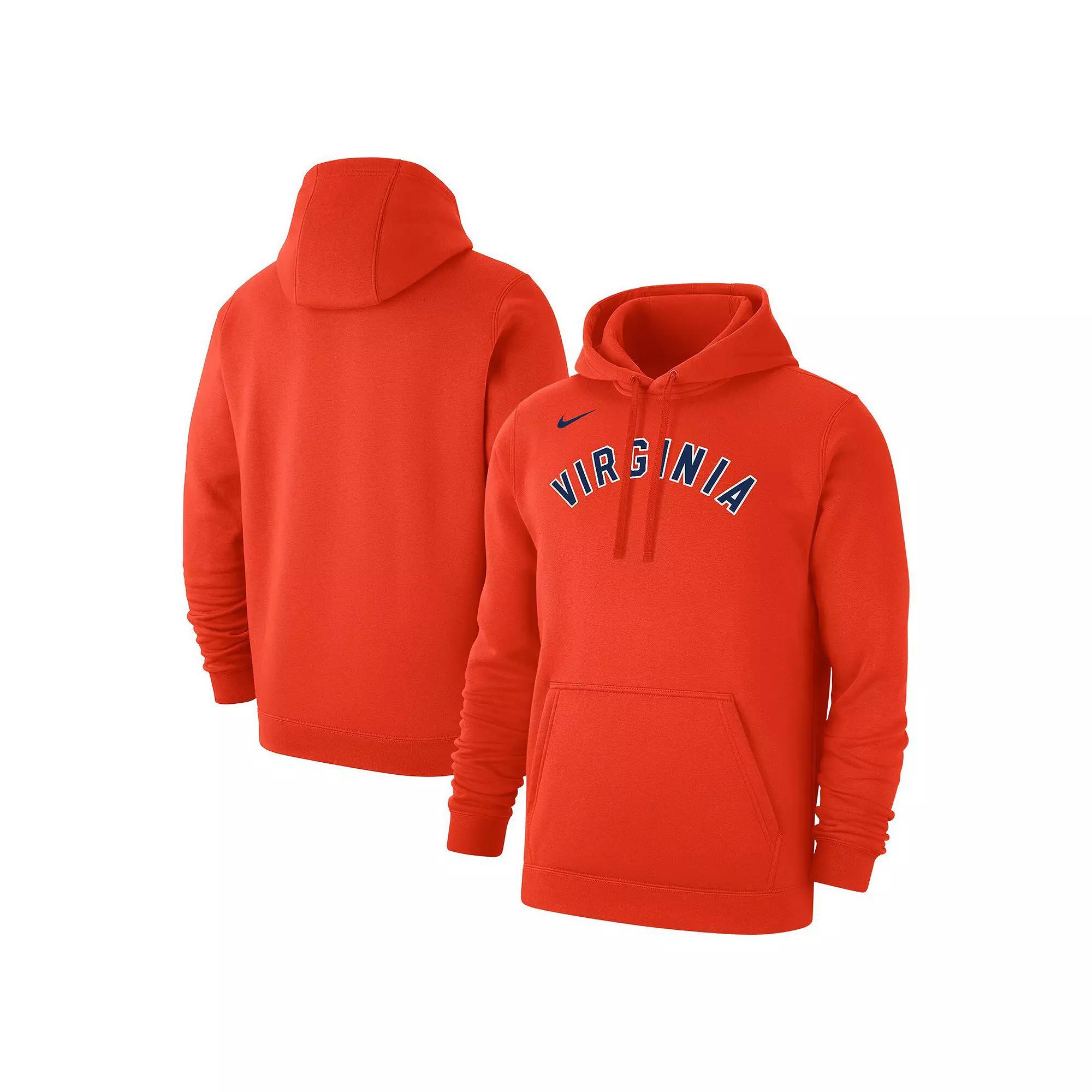 Men's Nike Orange Virginia Cavaliers Logo Club Fleece Pullover Hoodie, Size: 2XL Product Image