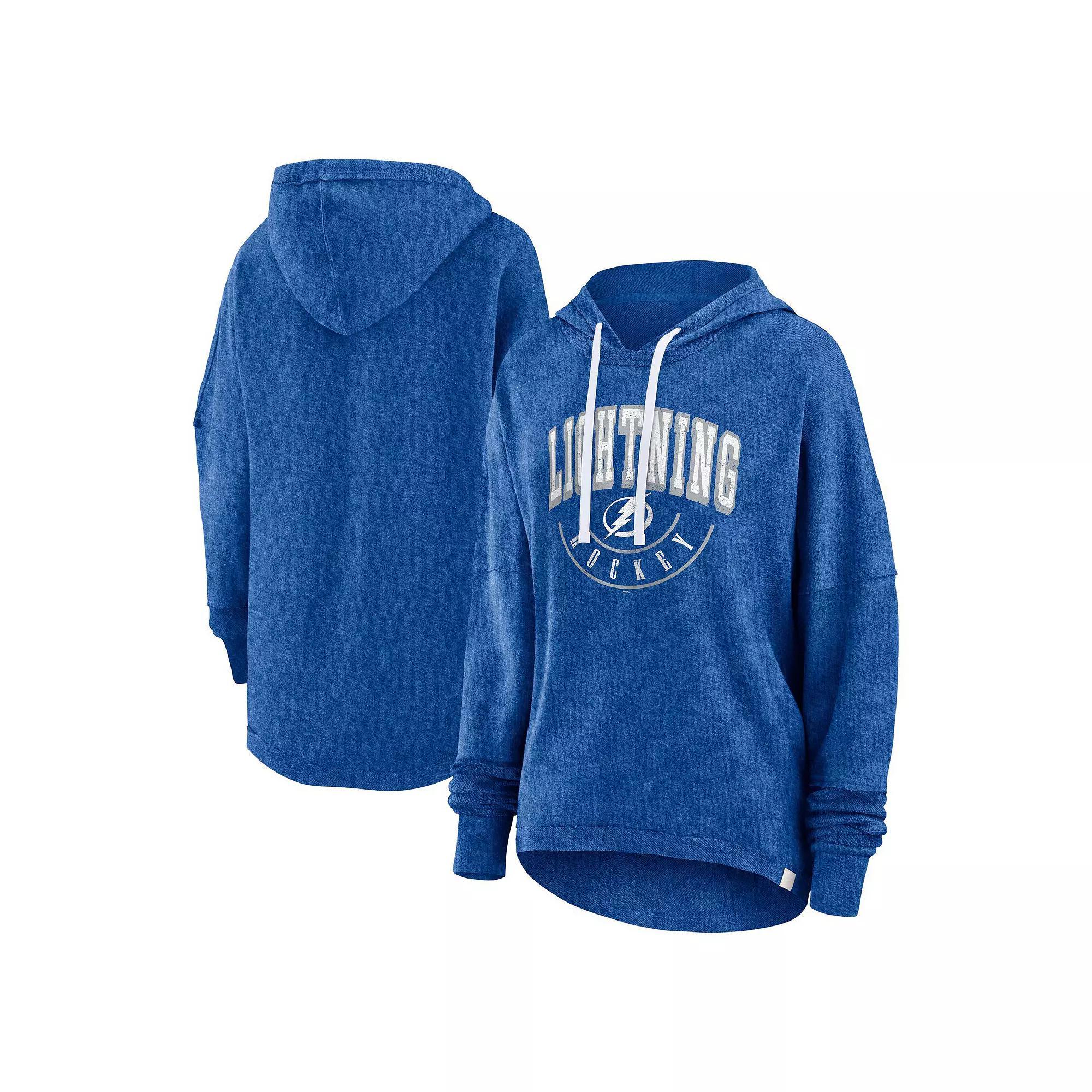Womens Fanatics Branded Heather Blue Tampa Bay Lightning Lux Lounge Helmet Arch Pullover Hoodie Product Image
