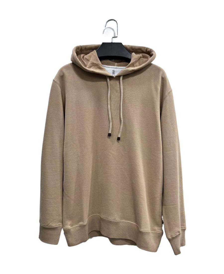 BRUNELLO CUCINELLI Hooded Long-sleeved Sweater In Brown Product Image