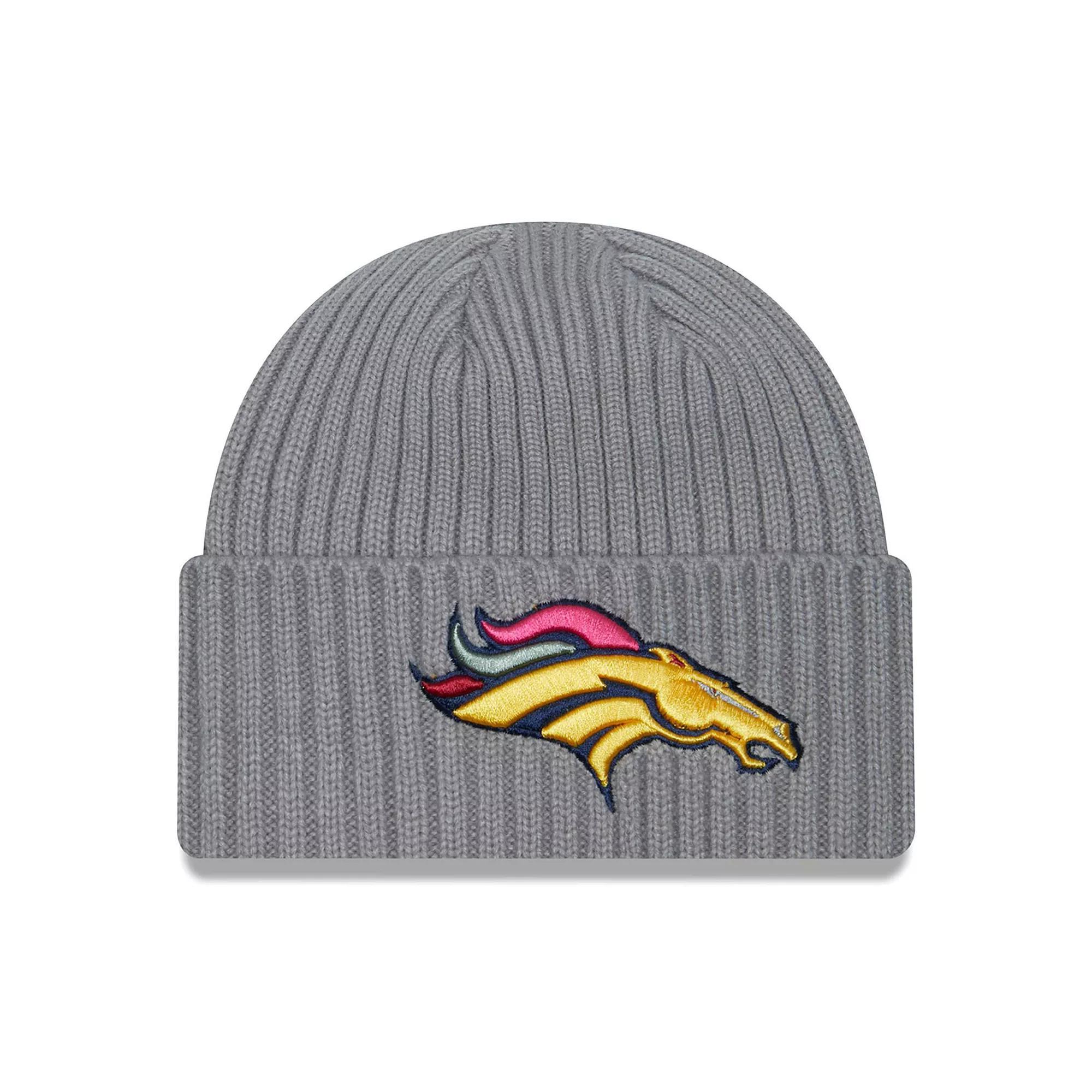 Men's New Era  Gray Denver Broncos Color Pack Multi Cuffed Knit Hat, Grey Product Image