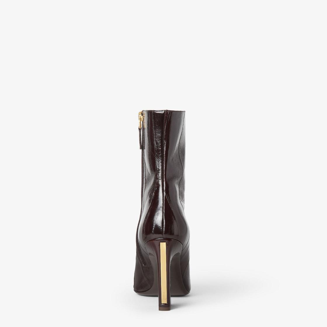 Fendi ArcoBrown hagfish leather ankle boots Product Image