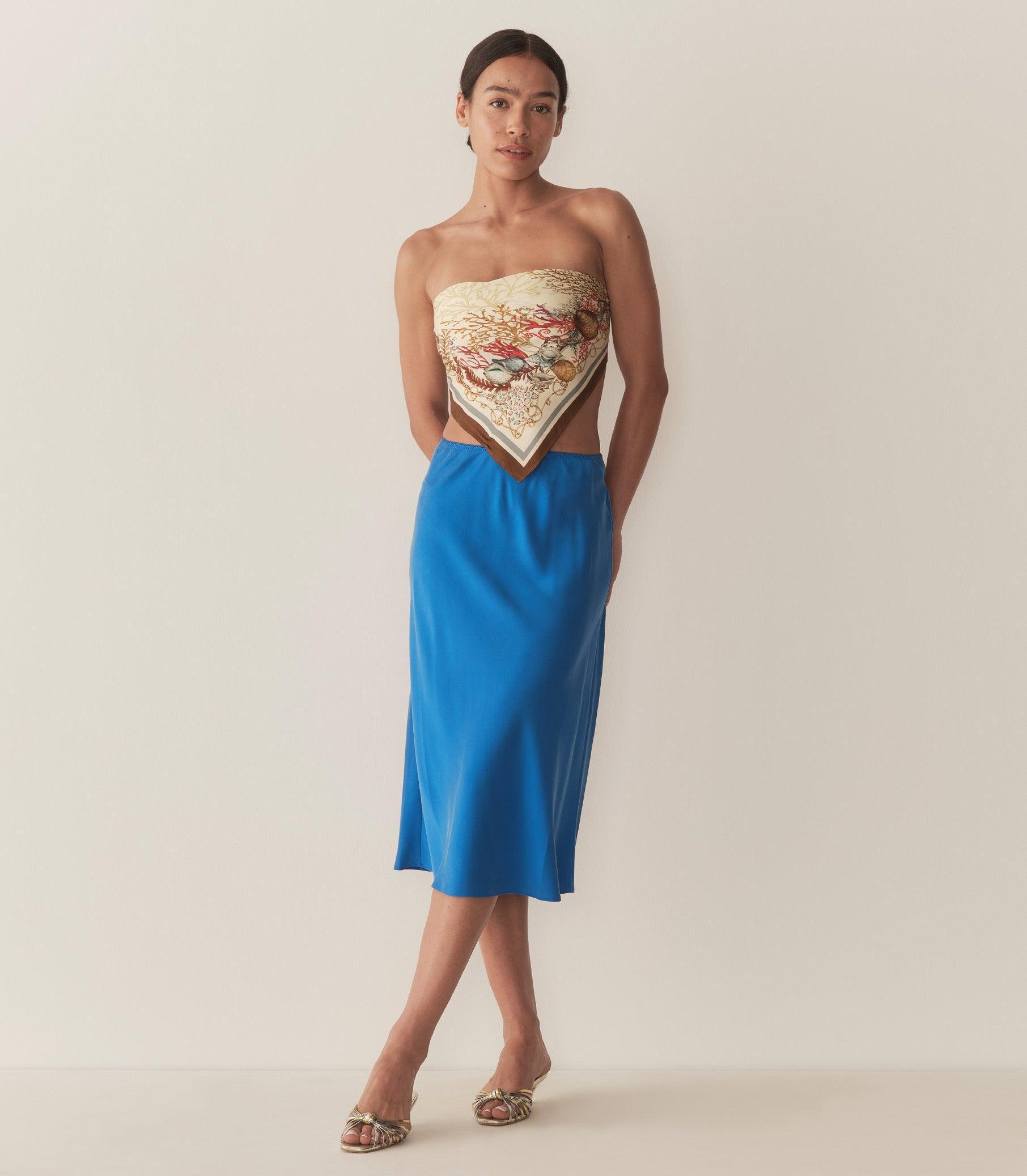 ELOWENA SKIRT -- BLUE TOURMALINE Product Image