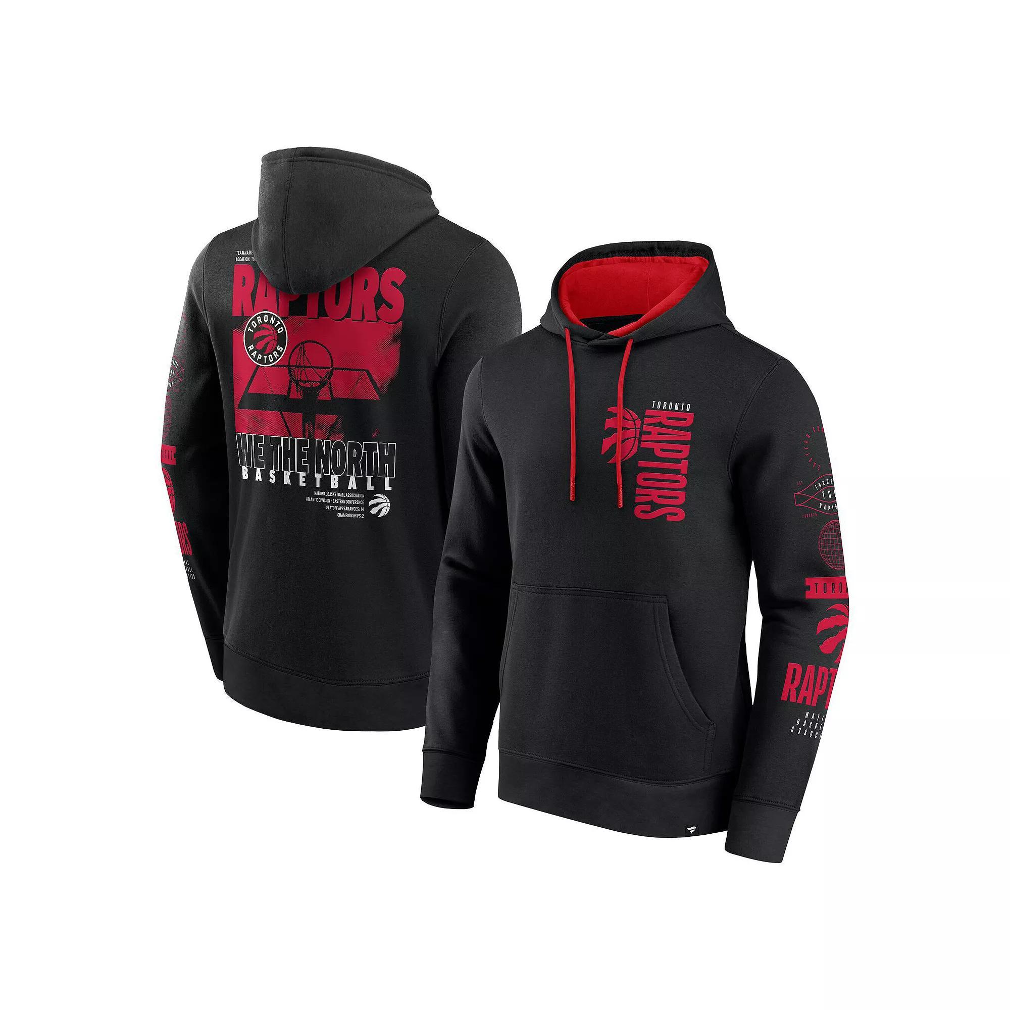 Men's Fanatics Black Toronto Raptors Game Time Crossover Pullover Hoodie, Size: 2XL, Rpt Black Product Image