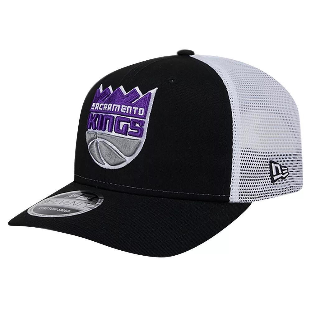 Mens New Era Black/White Sacramento Kings Trucker 9SEVENTY COOLERA Stretch-Snap Hat Product Image