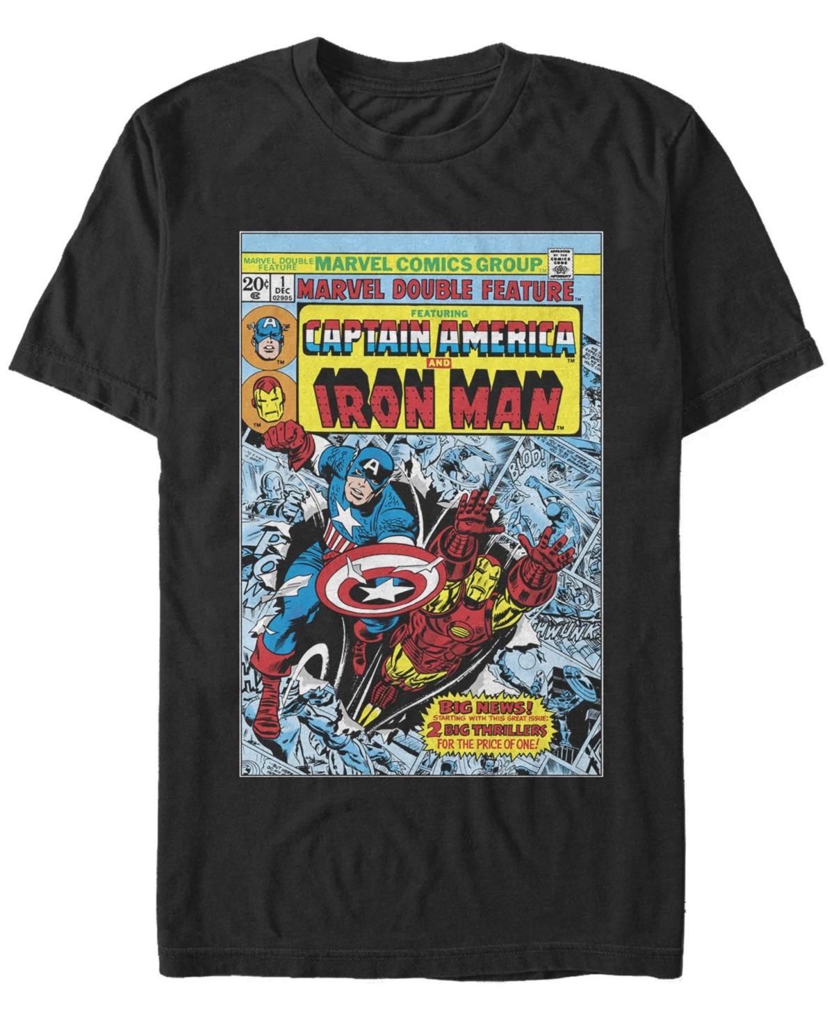 Men's Marvel Captain America & Iron Man Comic Cover Tee, Size: XXL, Black Product Image