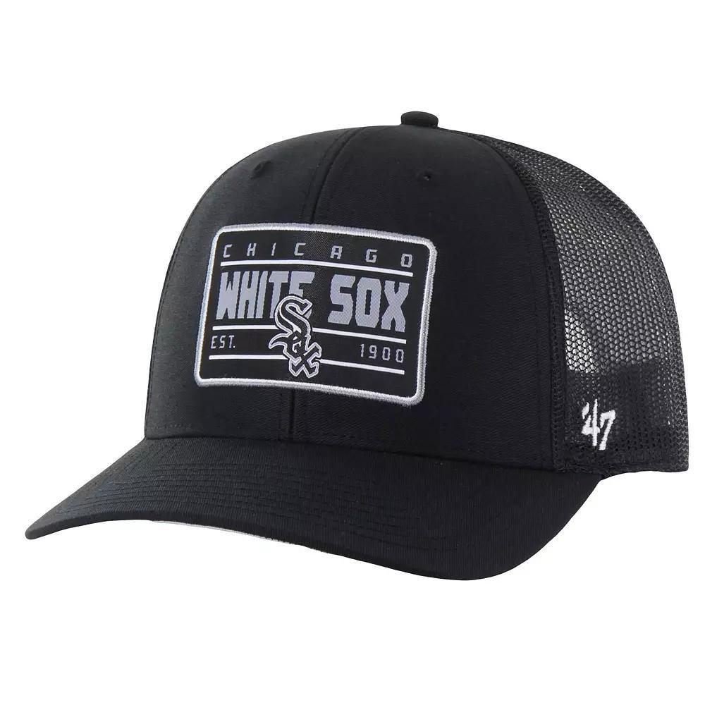 Men's '47 Black Chicago White Sox Hardline Trucker Adjustable Hat Product Image