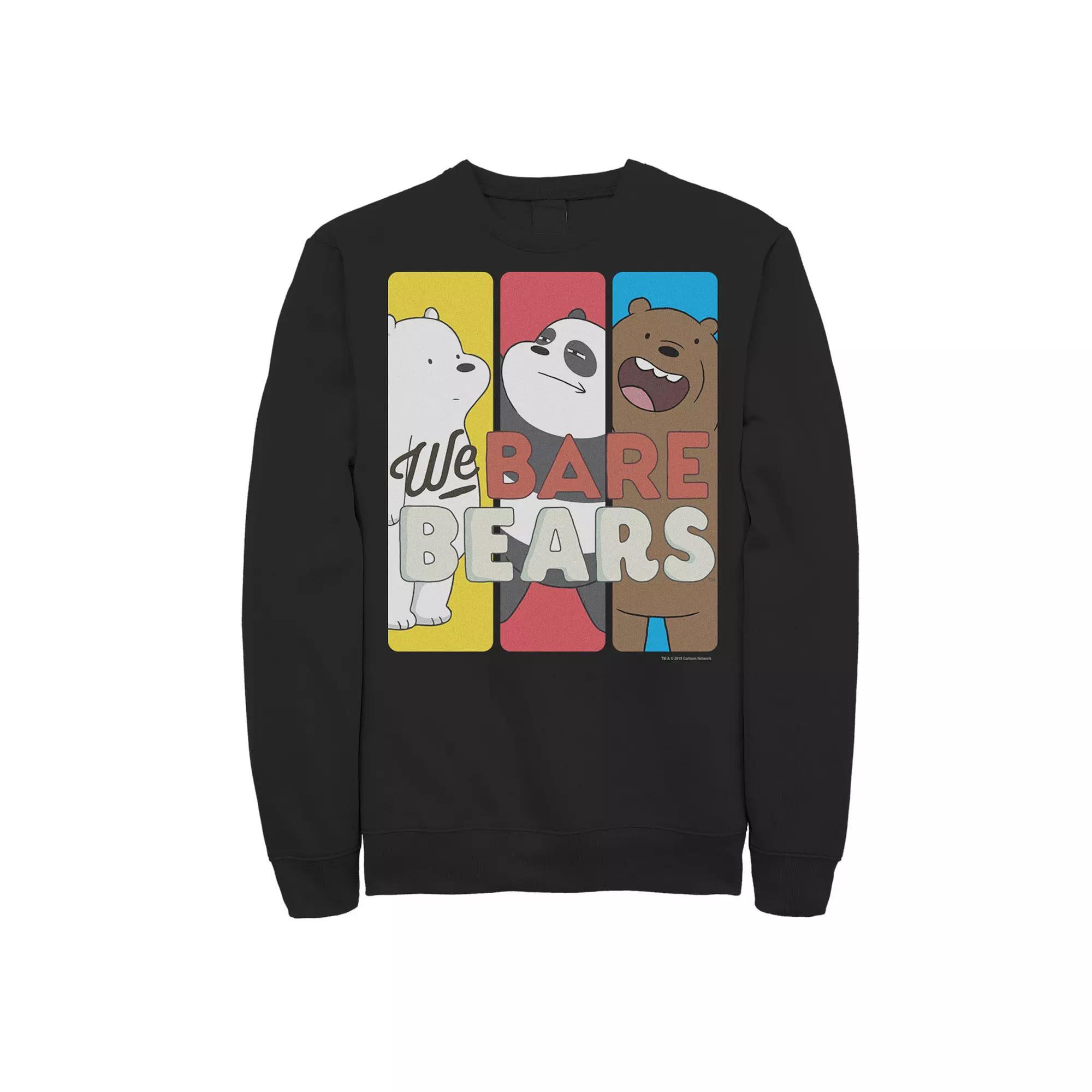Men's We Bare Bears Character Panels Sweatshirt, Size: Large, Black Product Image