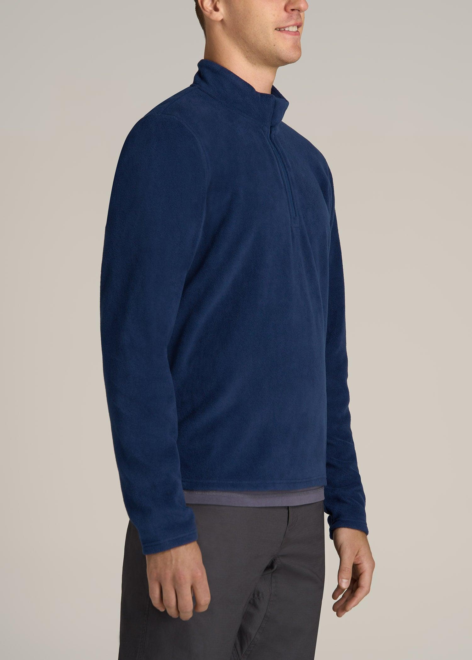 Half Zip Polar Men's Tall Fleece Pullover in Midnight Blue Product Image
