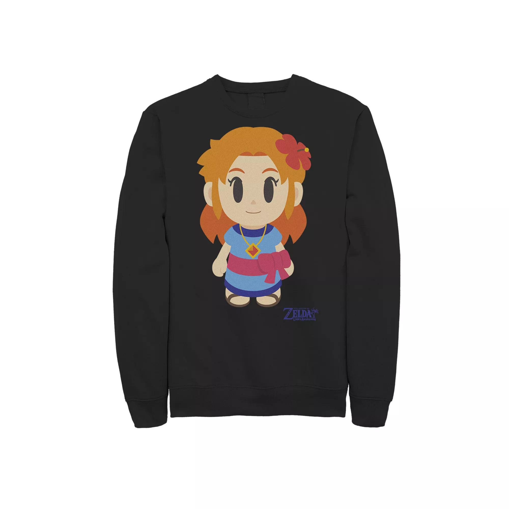 Men's Nintendo Legend Of Zelda Links Awakening Marin Chibi Style Graphic Fleece Pullover, Size: 3XL, Athletic Grey Product Image