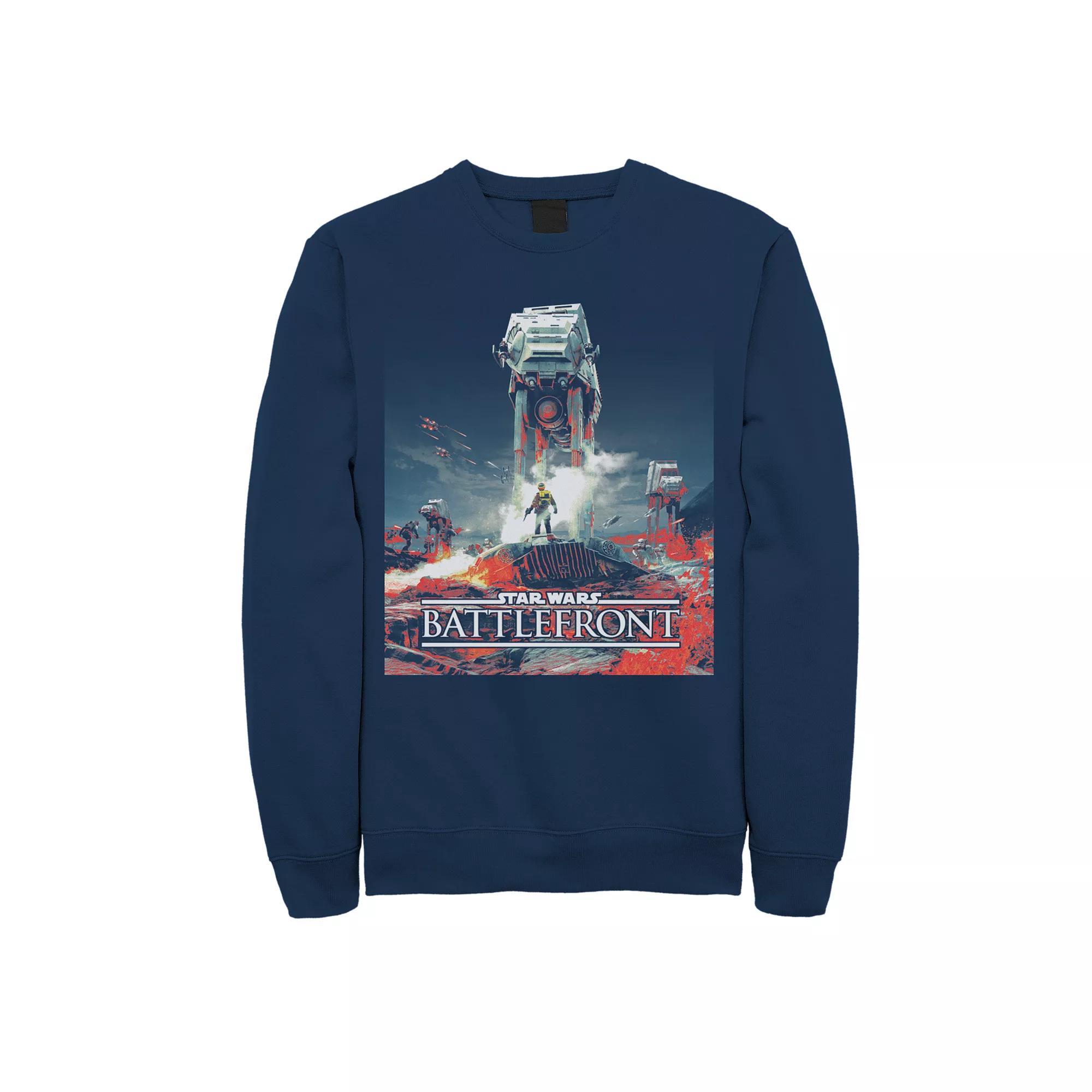 Mens Star Wars Battlefront Game Poster Sweatshirt Blue Product Image