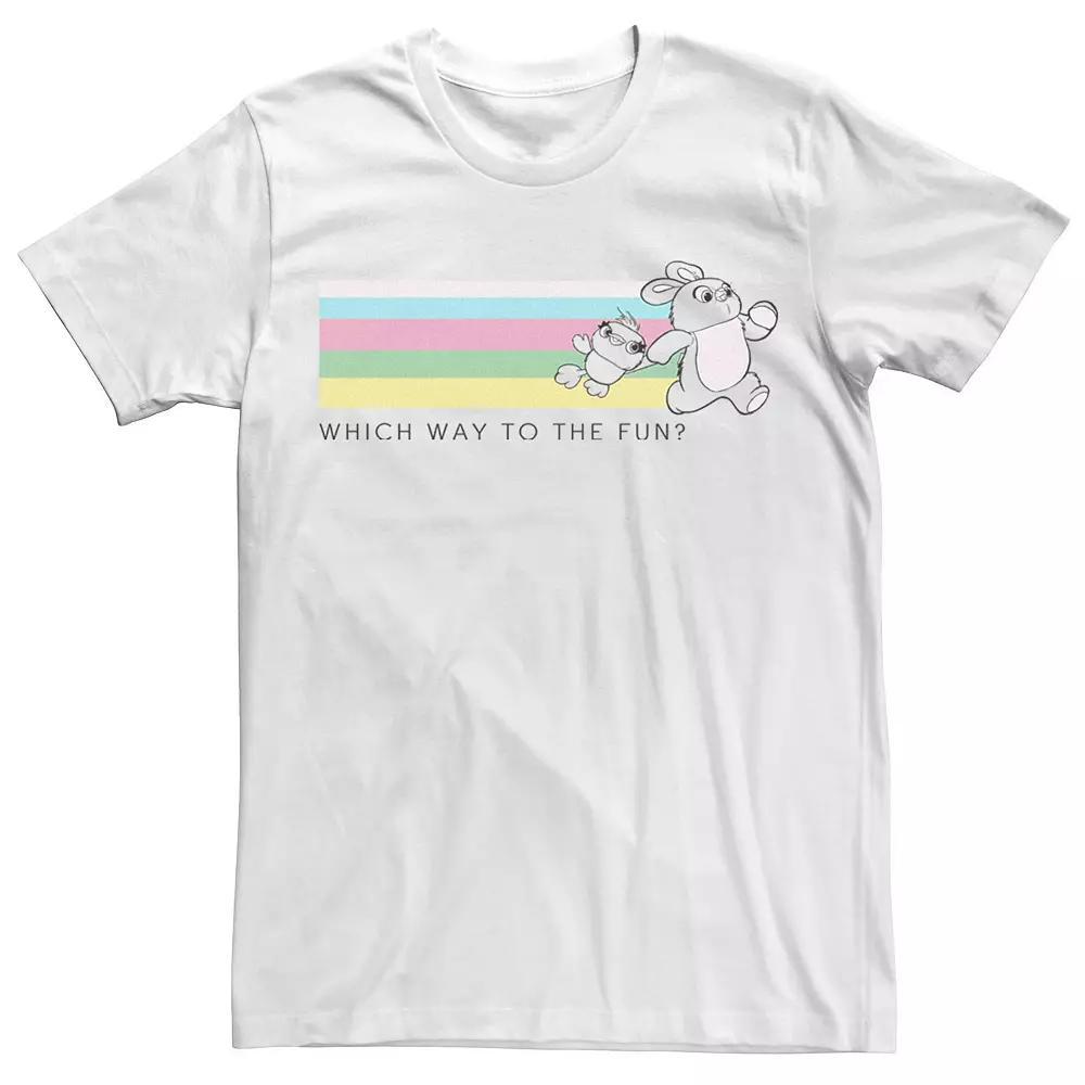 Disney / Pixar's Toy Story 4 Ducky & Bunny Men's Which Way To Fun Tee, Size: 3XL, White Product Image