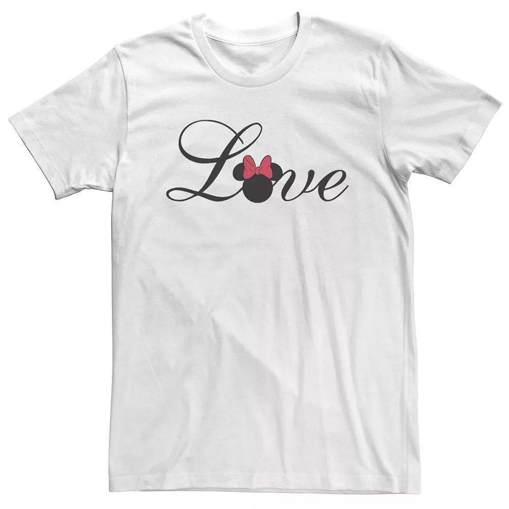 Big & Tall Disney Mickey And Friends Minnie Mouse "Love" Tee, Men's, Size: 3XL Tall, White Product Image