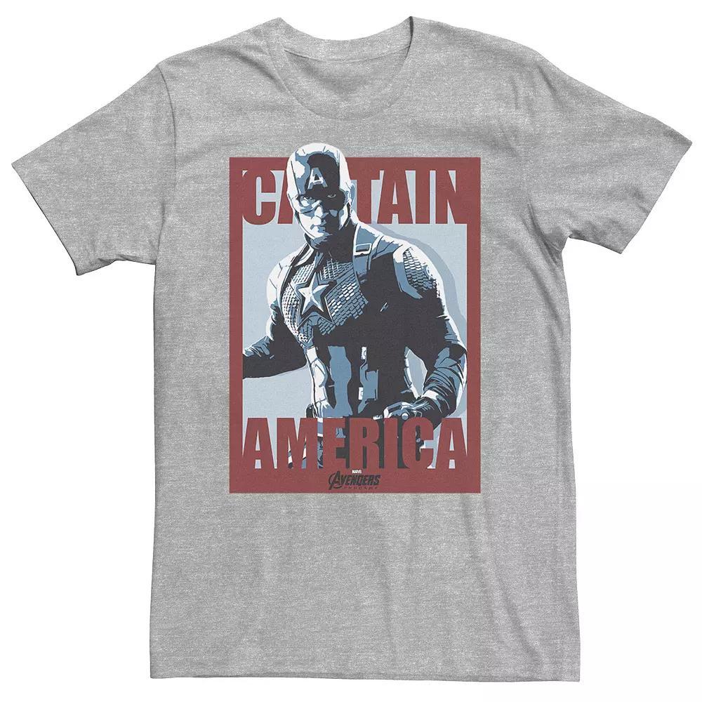 Big & Tall Marvel Avengers Endgame Captain America Poster Tee, Men's, Size: 3XL Tall, Athletic Grey Product Image