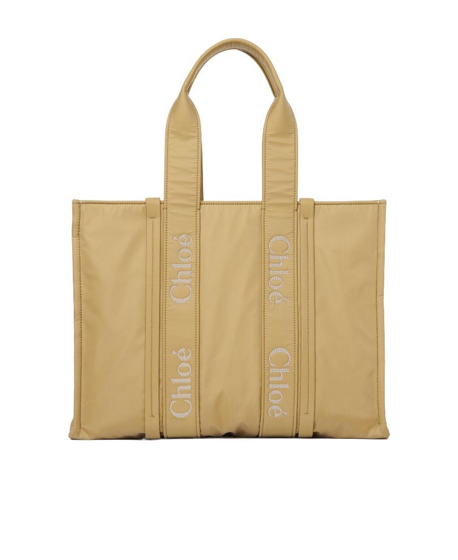 CHLOÉ Large Woody Tote Bag In Beige Product Image