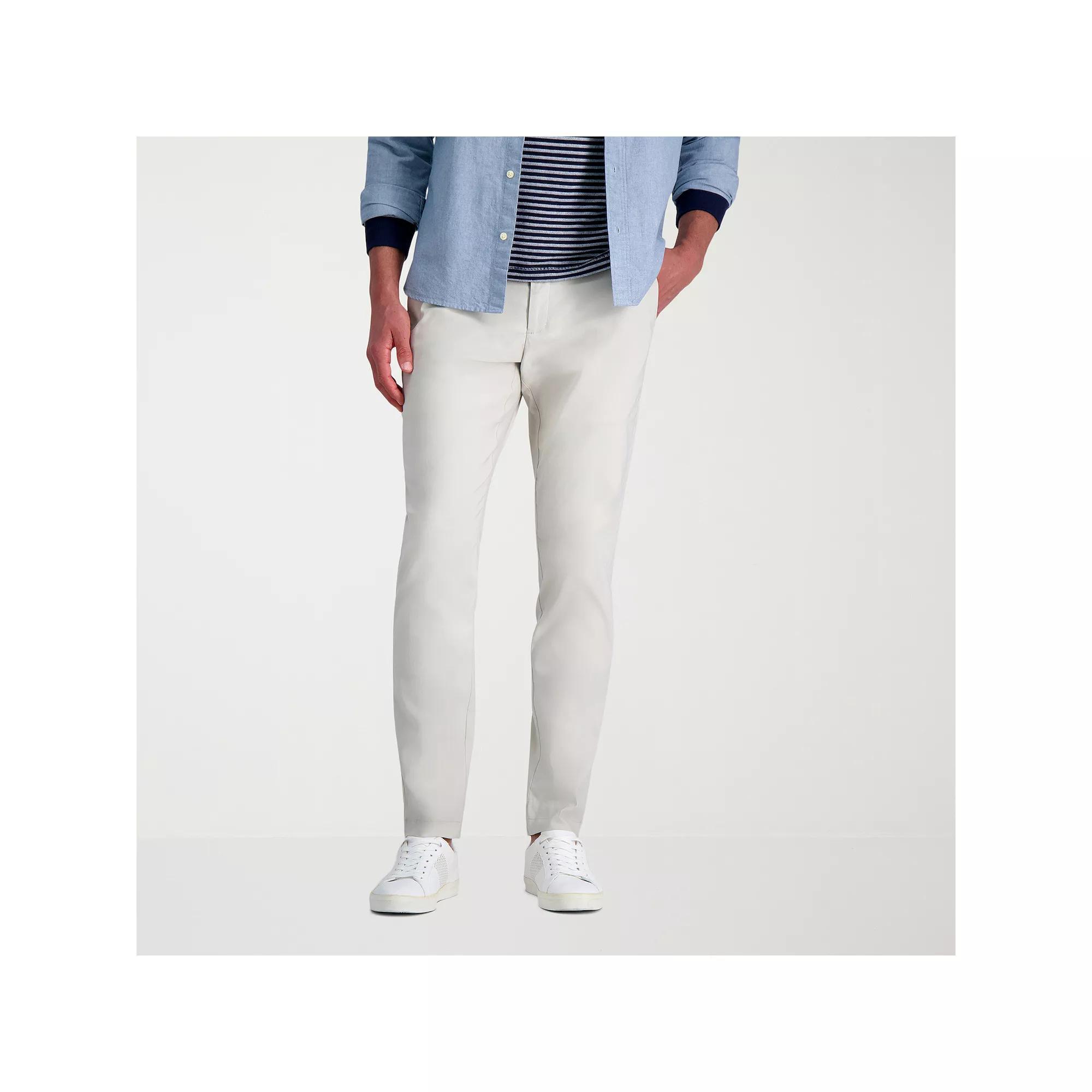 Mens Haggar Life Khaki Slim Fit Flex Pants Grey Heather Product Image