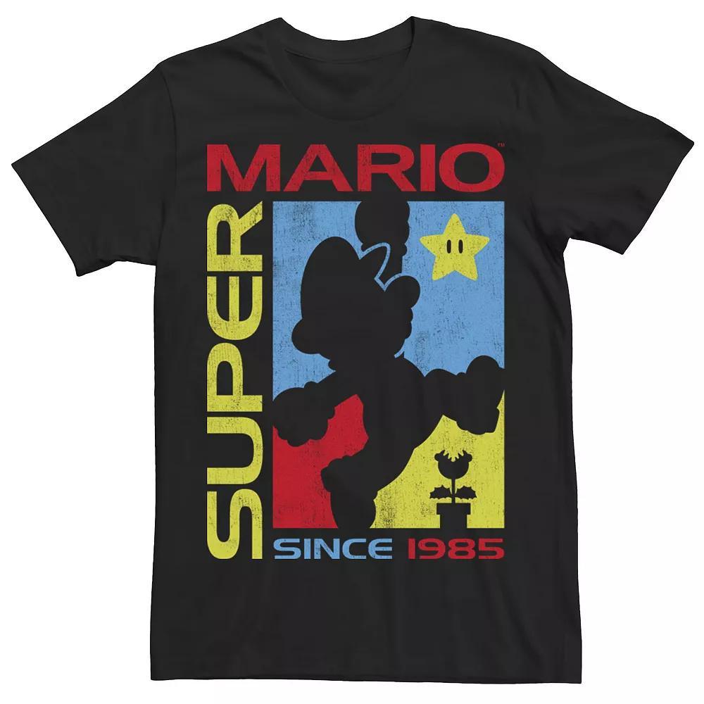 Men's Super Mario Since 1985 Mario Silhouette Tee, Size: Large, Black Product Image