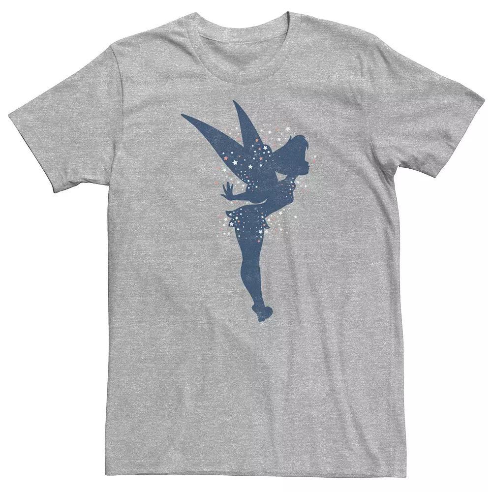 Big & Tall Disney Peter Pan Tinkerbell Americana Shadow Tee, Men's, Size: 3XL, Athletic Grey Product Image