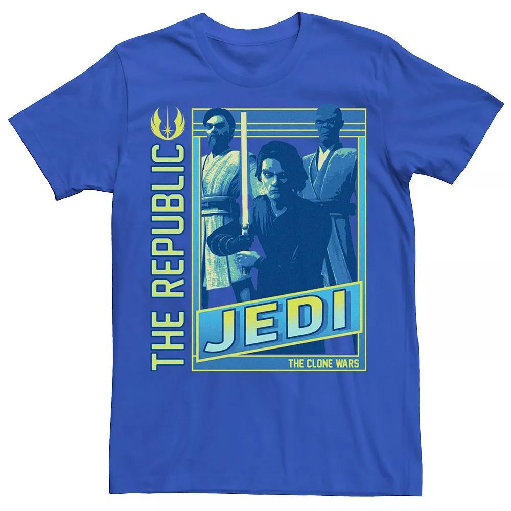 Men's Star Wars: The Clone Wars The Republic Jedi Poster Tee, Size: XL, Royal Product Image