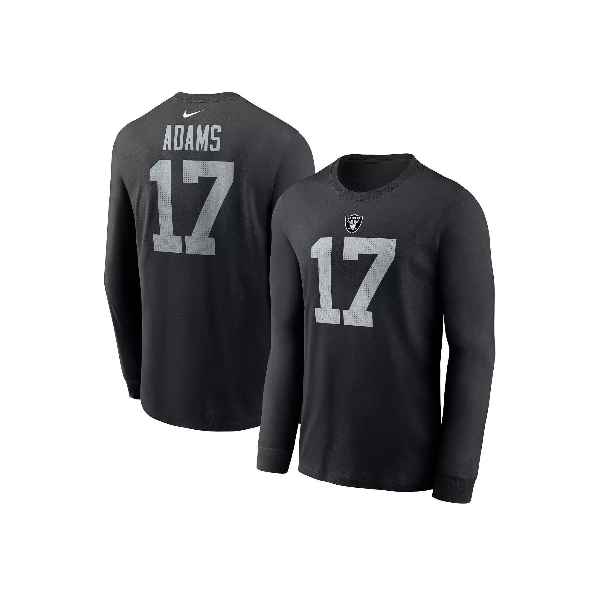 Mens Nike Davante Adams Black Las Vegas Raiders Player Name & Number Long Sleeve T-Shirt Product Image