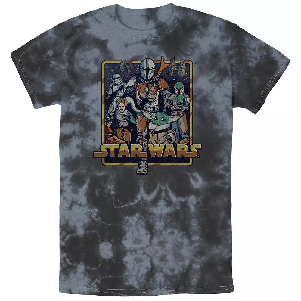 Men's Star Wars The Mandalorian Bo-Katan TIE Fighters Vaporwave Graphic Tee, Size: XL, Black Grey Product Image