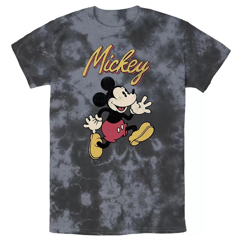 Men's Disney Mickey And Friends Mickey Classic Run Portrait Wash Tee, Size: Large, White Blue Product Image