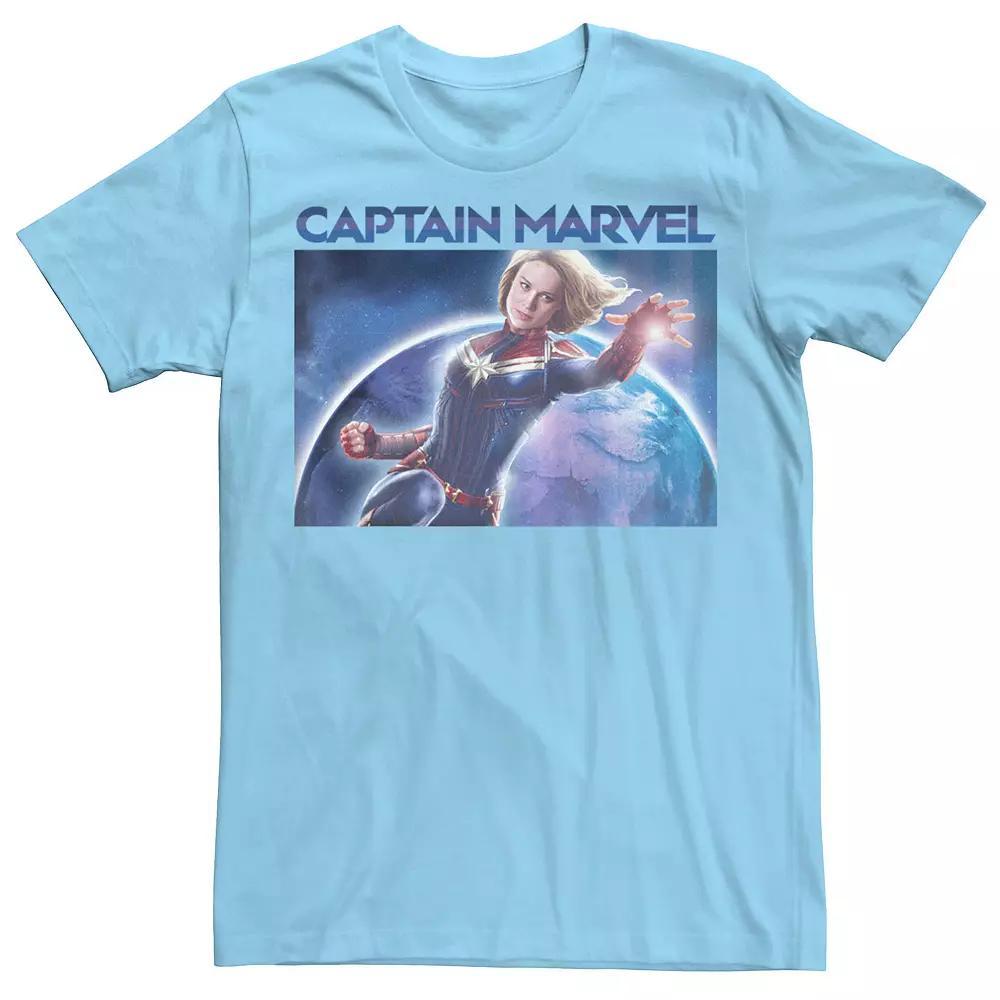 Men's Marvel Captain Marvel Photo Galactic Poster Tee, Size: 3XL, Light Blue Product Image