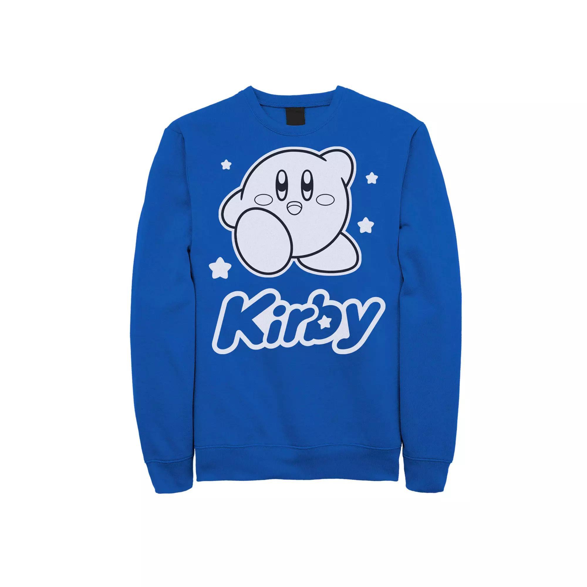 Men's Nintendo Kirby Monochrome Style Graphic Fleece, Size: XL, Black Product Image