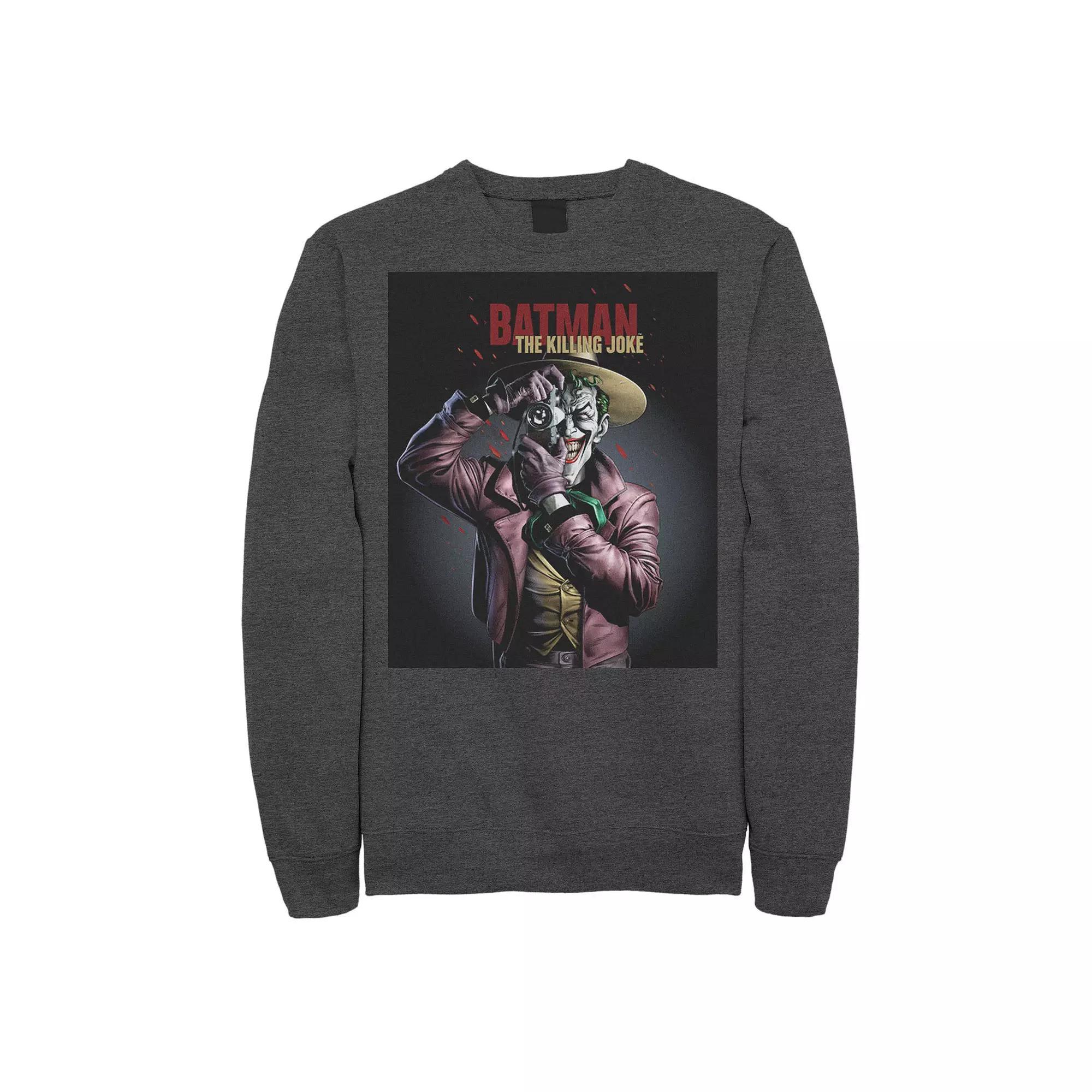 Mens DC Comics Batman The Killing Joke Joker Poster Sweatshirt Athletic Grey Product Image