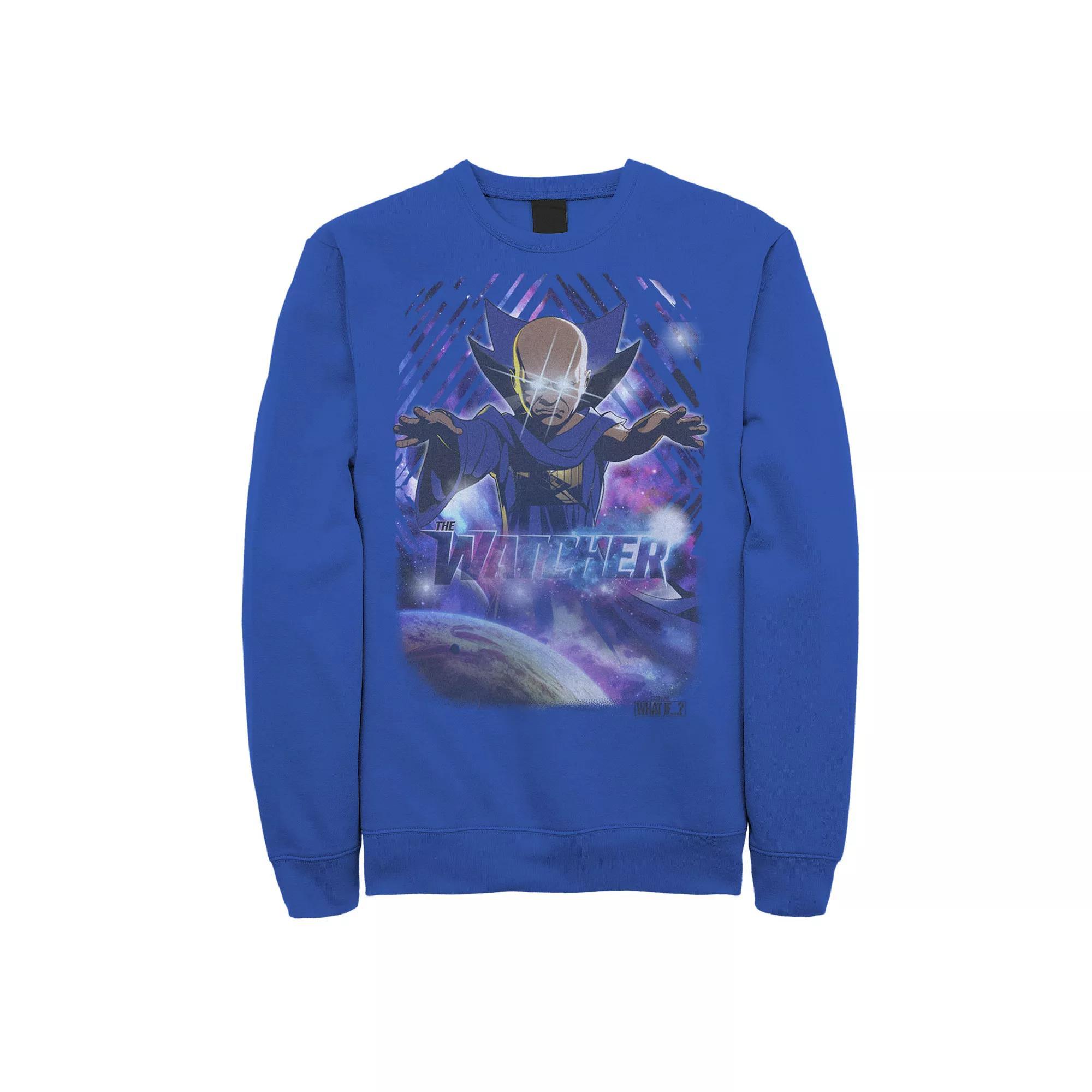 Men's Alien Space Eyes Fleece Crewneck Sweatshirt, Size: Medium, Black Product Image