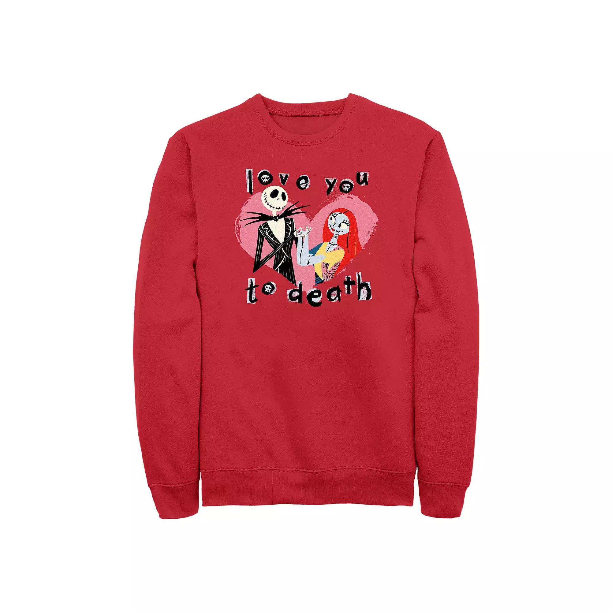 Disney's The Nightmare Before Christmas Love You To Death Men's Graphic Fleece, Size: XXL, Red Product Image