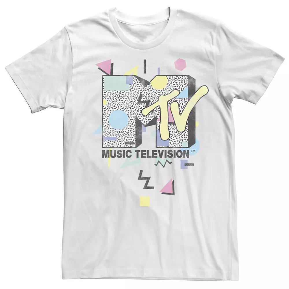 Men's MTV 90's Colorful Art Style Logo Tee, Size: XXL, White Product Image