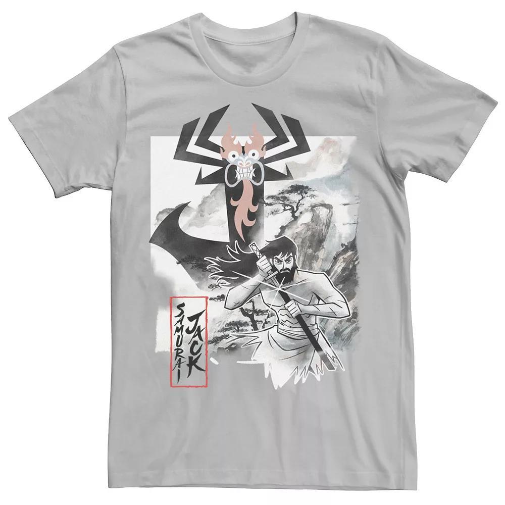 Men's Cartoon Network Samurai Jack Aku Water Color Paint Sketch Tee, Size: XL, Athletic Grey Product Image