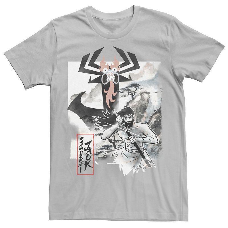 Men's Cartoon Network Samurai Jack Aku Water Color Paint Sketch Tee, Size: XL, Athletic Grey Product Image