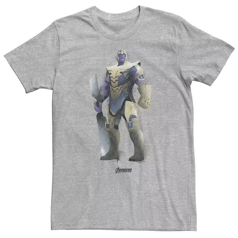 Big & Tall Marvel Avengers Endgame Thanos Spray Paint Tee, Men's, Size: 3XL Tall, Athletic Grey Product Image