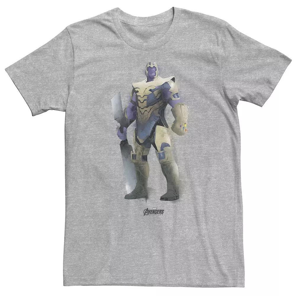 Big & Tall Marvel Avengers Endgame Thanos Spray Paint Tee, Men's, Size: 3XL Tall, Athletic Grey Product Image