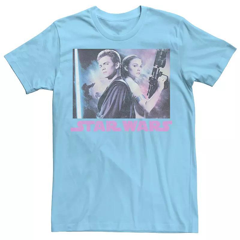 Men's Star Wars Annakin & Padme Classic Portrait Tee, Size: Medium, Light Blue Product Image