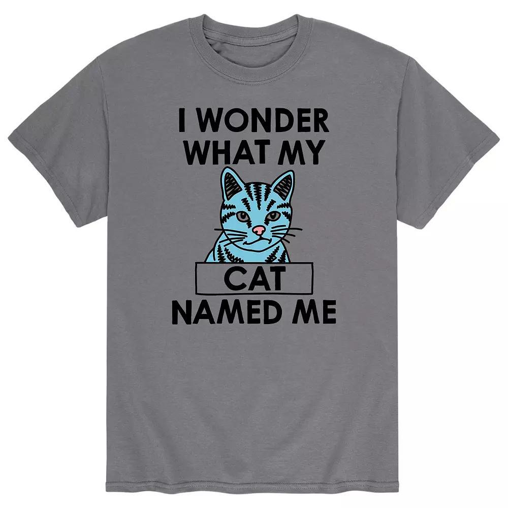 Mens I Wonder What My Cat Named Me Graphic Tee Product Image