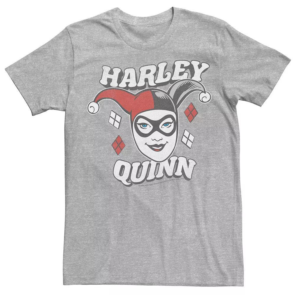 Men's Batman Vintage Harley Quinn Head Shot Tee, Size: Medium, Athletic Grey Product Image